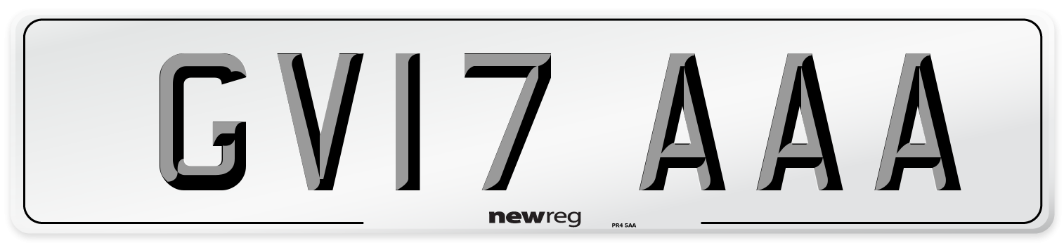 GV17 AAA Number Plate from New Reg